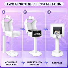 Photo Booth Printer Stand with Wheels Heavy Duty Metal for Wedding,Party & Event
