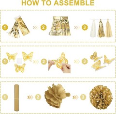 Luxurious 98-Piece Gold and White Birthday Decorations – Parties and Milestones