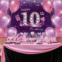 Durable Polyester 10th Birthday Banner – 72.8 x 43.3 Inch Chic Decor for Parties