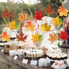 30 PCS PreAssembled Fall Maple Leaves Ceiling Hanging Swirls Party Decorations