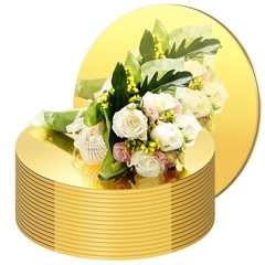 16Pack Pack Round Mirror Centerpieces for Tables, No Glass Acrylic Gold Circl…