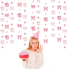 Glitter Pink 15Th Bow Birthday Decorations Hot Pink Conquette Bow Garland Stream