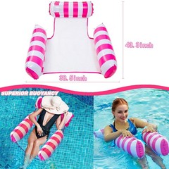 2 Pack Inflatable Pool Hammocks 4-In-1 with Mesh Bottom for Adults