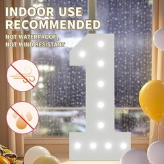 4ft Light Up Number 16 Birthday Decorations Marquee Foam Board Party Decor New
