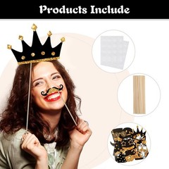 Funny and Chic 24-Pc Photo Booth Props – Perfect for Celebrations & Memories