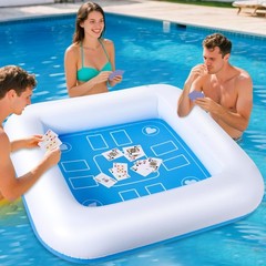 2 Set Waterproof Playing Cards and Floating Table, Pool Toys Adults Poker Gam…
