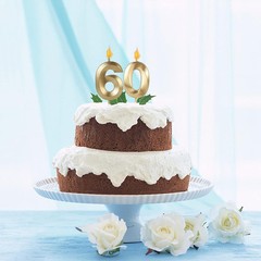 Gold 75th & 57th Birthday Candles for Cakes, Number 75 57 1 9 inch,