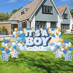 JUMBO «It’s A Boy» Baby Shower Yard Card Display, Oversized Ez Yard Card 7pcs
