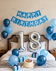 Silver 18th Birthday Party Decorations Kit – 32″ Number Balloons & Glitter