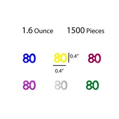 1500 PCS 1.5oz Multicolor 80 Confetti 80th Birthday Anniversary Table Decor