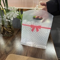 100pcs Floral Gift Bags Plastic Party Favor Bags Reusable Shopping Tote Handbags