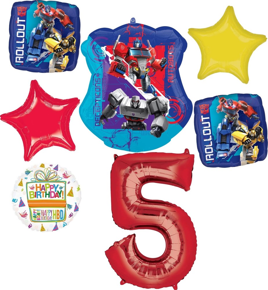 5th Party Supplies 7pc Transformer’s Foil Balloon Bouquet Decorations
