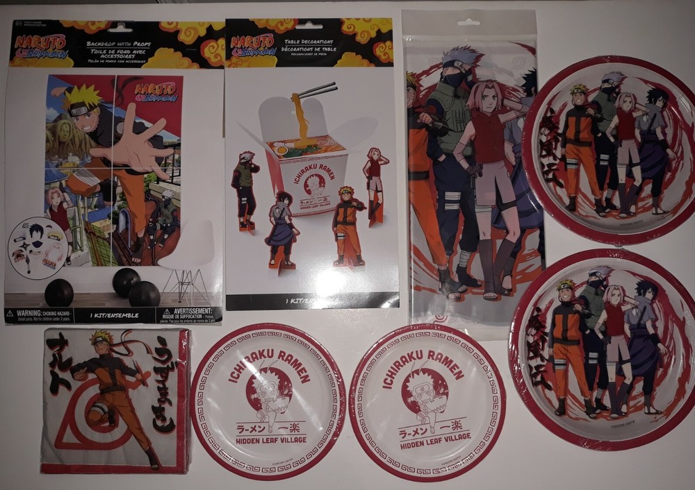 Naruto Shippuden Birthday Party Supplies & Decorations Set Plates Napkins NEW