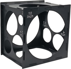 11 Holes Collapsible Black Plastic Balloon Sizer Box, Balloons Sizer Cube, Ba…