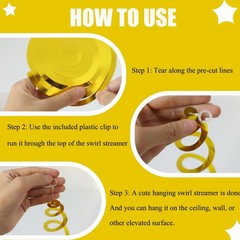 40 PCS Gold Black Silver Hanging Stars Swirls Party Decorations Plastic