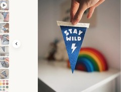 Mini Pennant Sign Custom Flag Banner Minimalist Gender Neutral Baby Nursery K