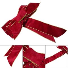 Vibrant Christmas Flannelette Ribbon Bowknot Pendant with Vintage Flair