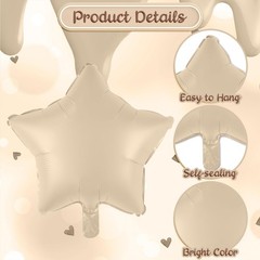 40 Inch Number 1 Balloon Decor, Cream Brown Foil Neutral Heart 1 Balloons wit…