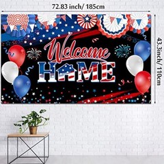 Welcome Home Banner Decoration Patriotic Welcome Home Backdrop Large Fabric