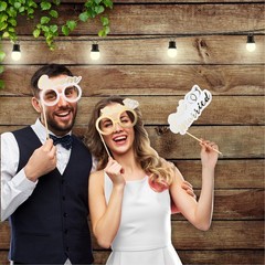 Wedding Photo Booth Props Fully Assembled Gold Signs Funny Reception 60 PCS