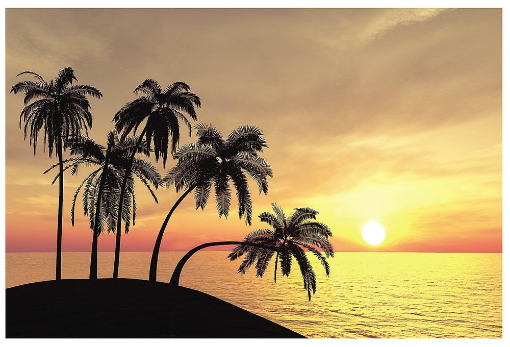 Sunset Beach Backdrop (3 pcs. per set) Completed, 9 ft. x 6 ft.