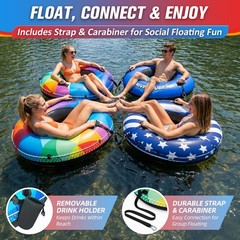 River Tube, 48» Heavy Duty Rubber River Float Tube with Commercial Grade Inn…