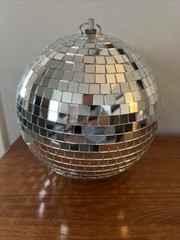 Visual Effects Disco Ball with Hanging Hook Silver Mirror 8″ Round Celebration