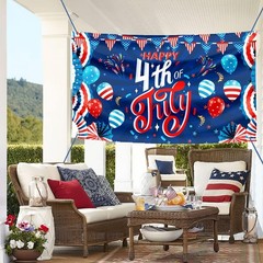 Rectangular Summer Theme Banner, 4th of July Decor for Indoor and Outdoor Events