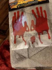 Halloween Spooky Blood Gel Window Stickers Decoration Scary Blood Hand Party Red