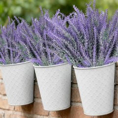 TURNMEON 10 Bundles Artificial Lavender Flowers for 10 Bundles, Gray Purple