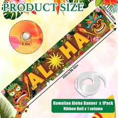 Luau Party Decorations Hawaiian Aloha Sign Banner Tiki Bar Decor Favors Tropi…