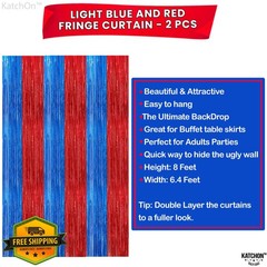 KatchOn Xlarge Streamers Red and Blue Fringe