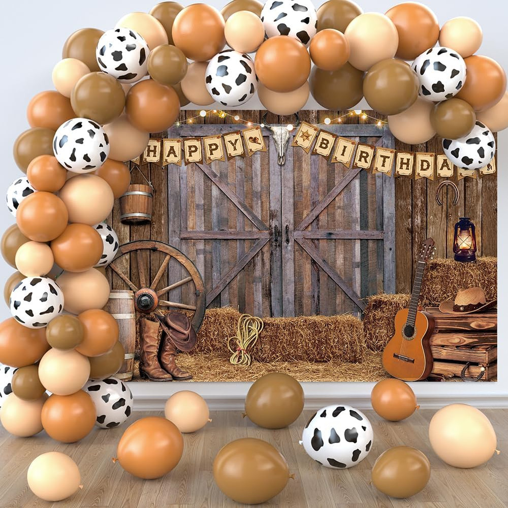 Cowboy Birthday Party Decorations Western Birthday Party Supplies, 65Pcs Cowboy