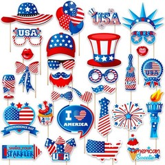 Independence Day Photo Booth Props with Sticks,Photo Booth Props,Patriotic