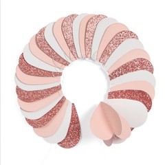 Rose-Gold Pink White Galentines-Decorations Heart Rose-gold