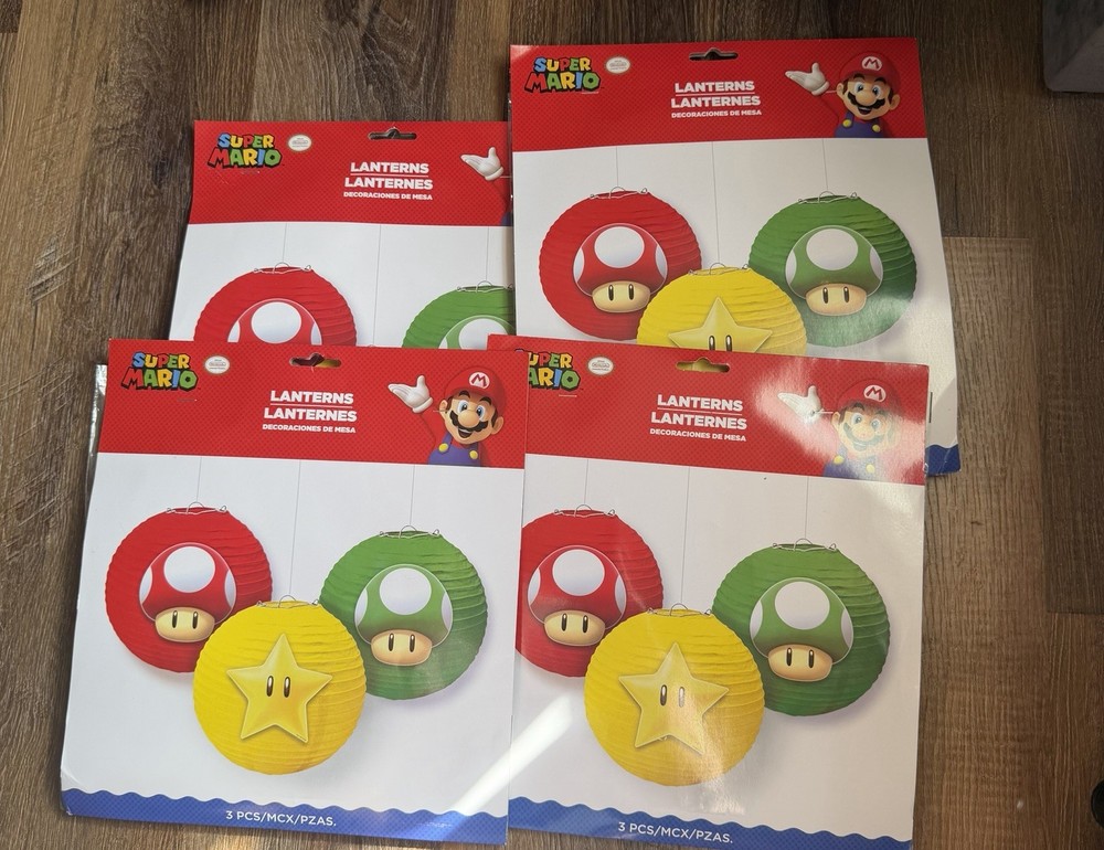 Nintendo Super Mario Party Lantern Set 3pc LOT OF 4