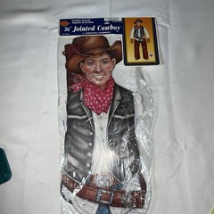 Jointed Cowboy 36 Inch Paper Western Wild West Party Decoration Scene Prop