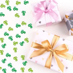 120 PCS Green Glitter Tractor Shaped Farm Party Table Scatter Confetti
