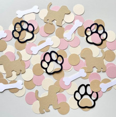 100PCS Dog Paw Print Paper Confetti, Dog Paw Print Bone Table Confetti for DIY M