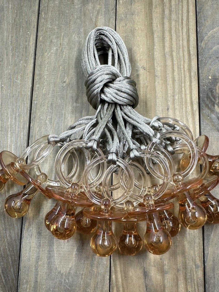 baby shower amber color pacifiers with tan string 12pcs In each bag