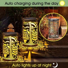 2 Pack Tiki Solar Lanterns Tiki Bar Light Decor Outdoor Waterproof Gifts for …