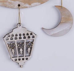 Eid Hanging Decoration Ramadan Eid Mubarak Decorations Islam Moon Stars Wooden