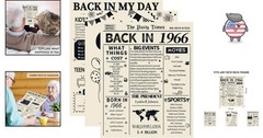 Fun Facts from 1966 – 3-Piece 60th Birthday Poster Set, Stylish Decorations