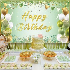 Ushinemi Sage Green Birthday Party Decorations – 3.583 ft x 6 ft,