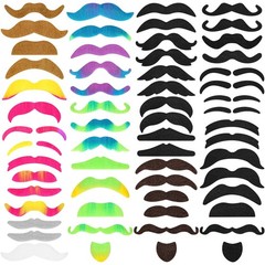 60 Pcs Fake Mustaches Self Adhesive Novelty Moustaches Variety of Styles for …