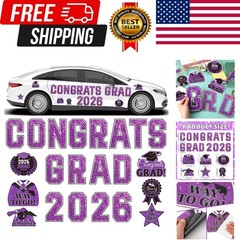 Graduation Car Decorations Magnets, 22pcs Class of 2026 Grad Decor Car Magnet…