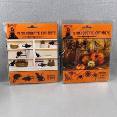 Halloween Haunted House Paper Die Cut Decor Spiders Rats New Sealed 15 Pcs Each