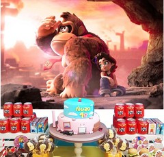 Donkey Kong Bananza Party Supplies Backdrop Banner Poster Vinyl Birthday Gift