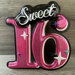 Pink Glitter Sweet 16 Birthday Party Celebration Decoration 3D New