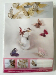 4 Packs of 12 3D BUTTERFLY DECORATIONS NEW SEALED 48 Butterflies PARTY TIME Art